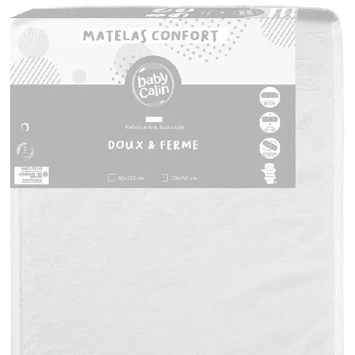 Babycalin Comfort Cotbed Mattress - 70 x 140 cm, Made in France - Image 2